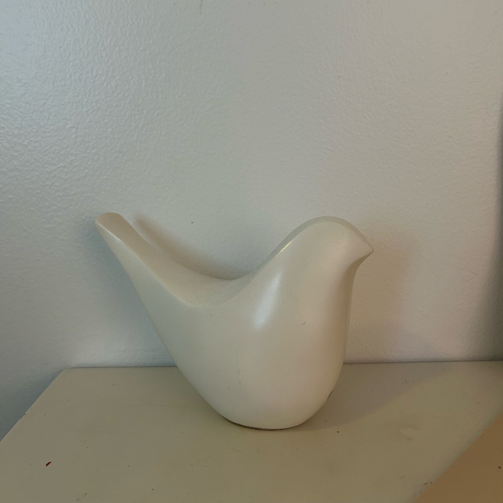 White ceramic bird figurine #homedecor